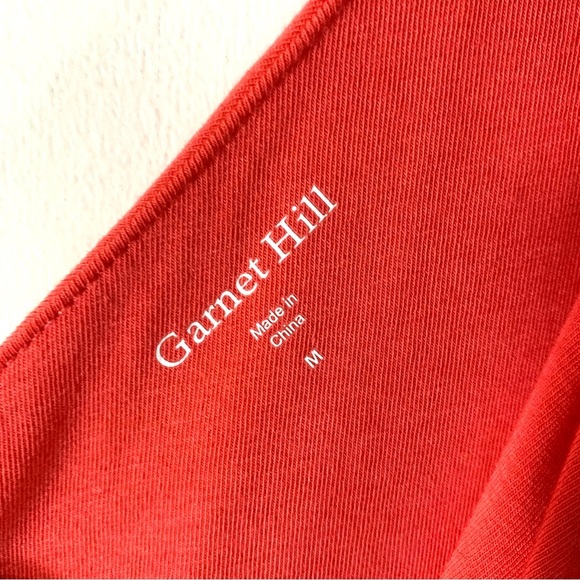 Garnet Hill Goddess Siren Knit Dress Coral Surplice - Picture 8 of 10